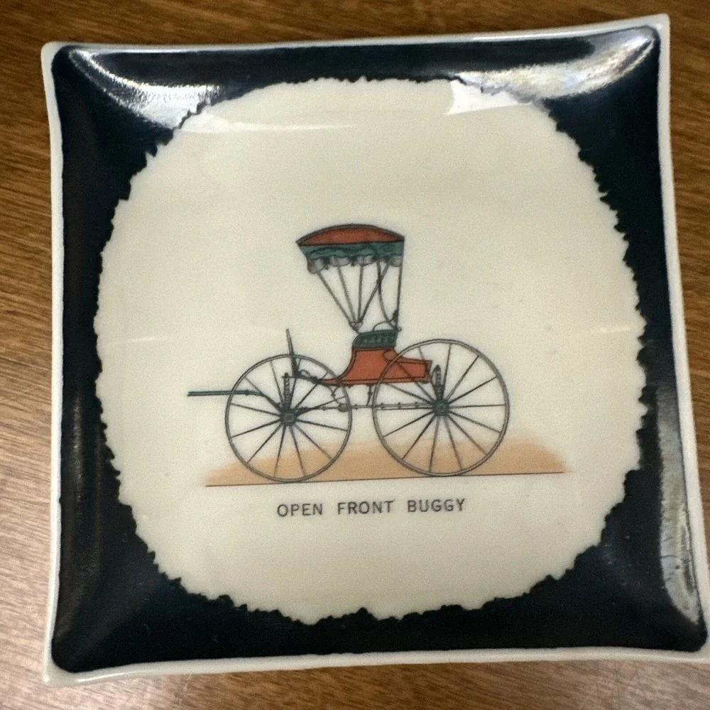 Set of 4 Porcelain Old Antique Car Coasters 3.5
